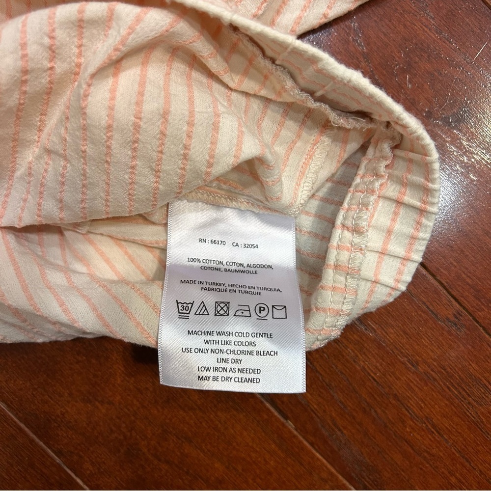 Holding Horses Pink/ Orange Stripe “Aria” Off Shoulder Crop Top Small Cotton - Picture 8 of 8